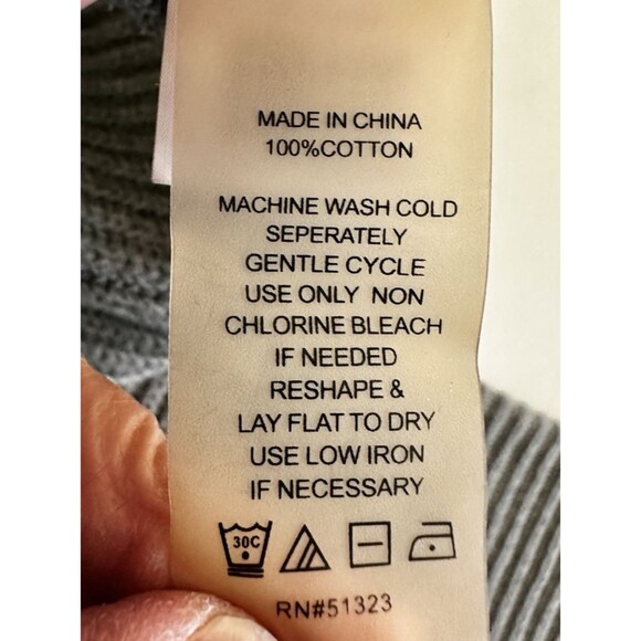 Vince Camino Mock Neck Sweater, Bell Sleeves, Gray, size‎ Large Ribbed - Picture 10 of 11